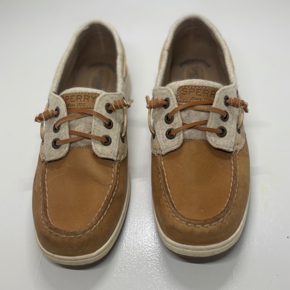 Women’s Sperry Rosefish Brown and Cream Boat Shoes size 9 - Picture 3 of 11